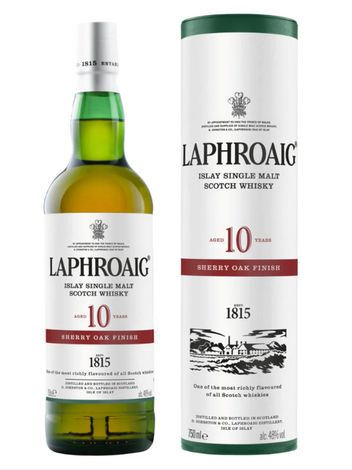 LAPHROAIG 10 YEAR OLD SHERRY OAK SINGLE MALT WHISKY